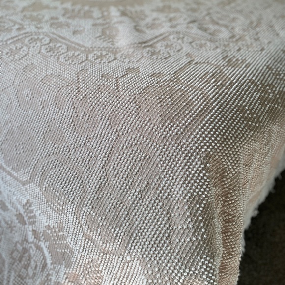 Vintage Chenile Light Dusty Pink Queen Bed Coverlet Light Blanket - Picture 7 of 11